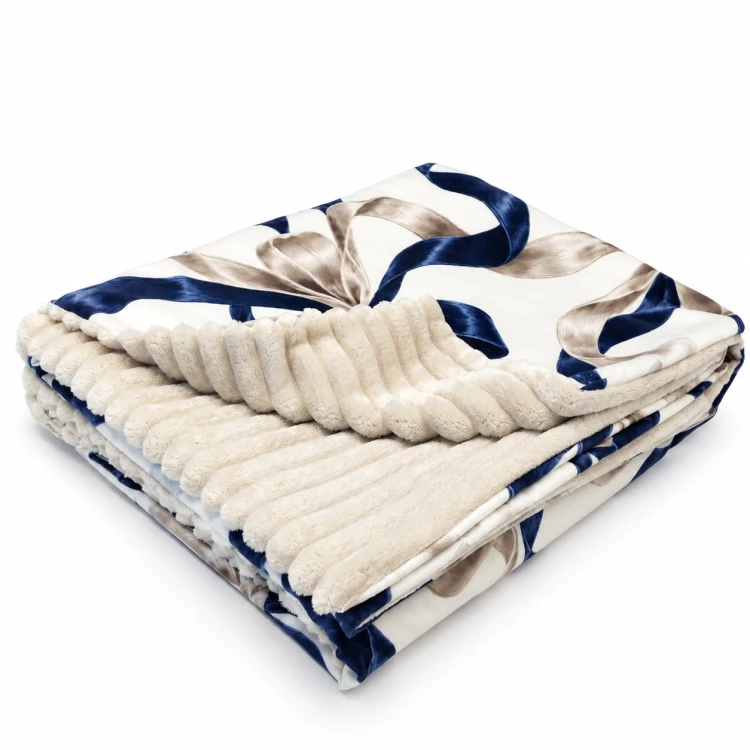 Koc COZY MIDNIGHT 140x200 | Ciepły koc z futrem PRASKA