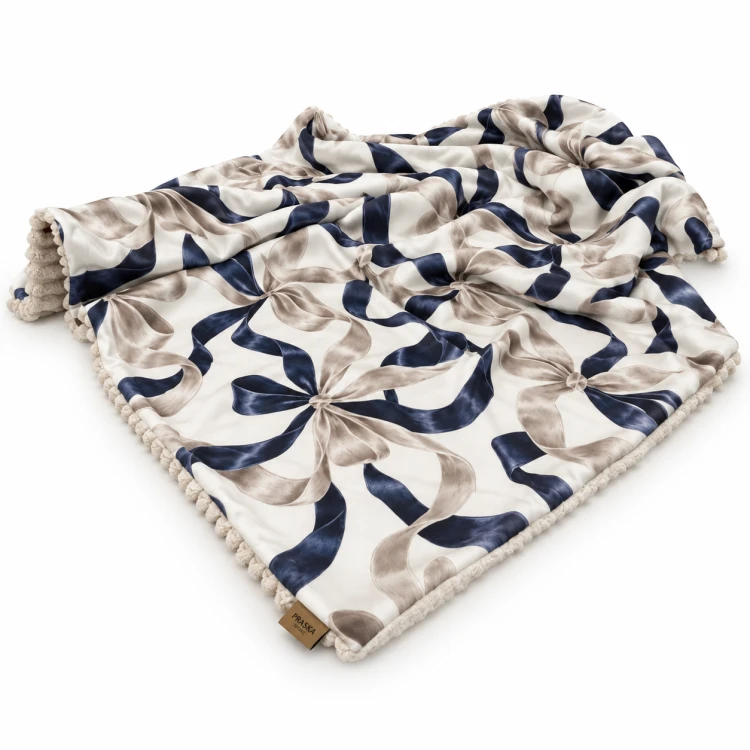 Koc COZY MIDNIGHT 140x200 | Ciepły koc z futrem PRASKA