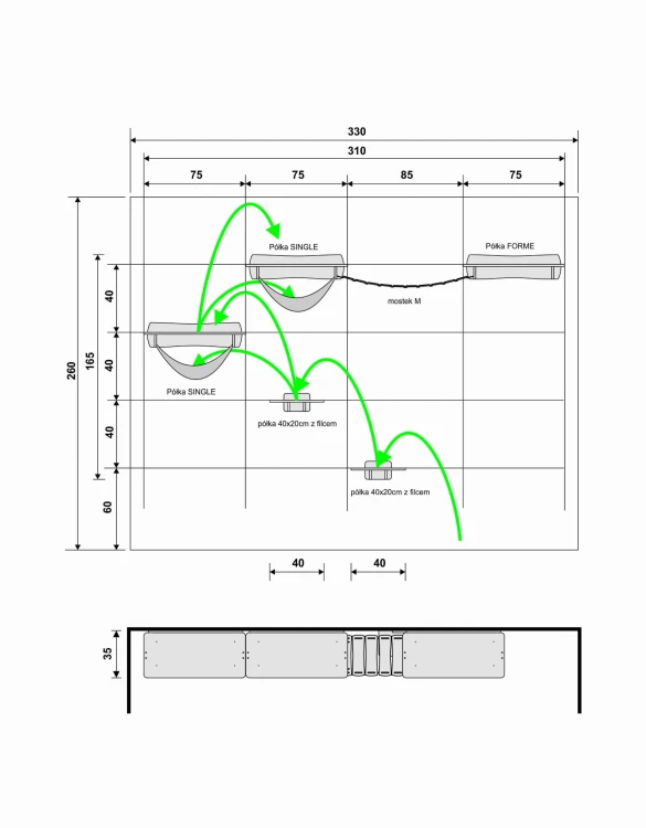 Półka dla kota na ścianę CLASSIC Shelf - zestawy ścienne dla kota